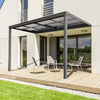10' x 13' Sliding Roof Aluminum Patio Cover with Grey Panels, TMG-LPC13