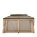 TMG Industrial 10’ x 20’ Hardtop, Double Tier Steel Roof Patio Gazebo, Mosquito Nets & Curtains Included, TMG-LGZ21