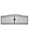 110-ft Bi-Parting Ornamental Wrought Iron Gate & Fence Panels Combo Pack, All Steel, Powder Coated, TMG-MG110P