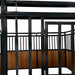 TMG Industrial 12’ Horse Stall Bamboo Panel, Vertical Bar Top, Front panel c/w Window/Feeder and Sliding Door, TMG-FHS13A and FHS13B