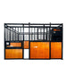 TMG Industrial 12’ Horse Stall Pine Lumber Panel, Vertical Bar Top & Wood-Filled Bottom, Front panel c/w Window/Feeder and Sliding Door, TMG-FHS12A and FHS12B