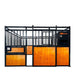 TMG Industrial 12’ Horse Stall Pine Lumber Panel, Vertical Bar Top & Wood-Filled Bottom, Front panel c/w Window/Feeder and Sliding Door, TMG-FHS12A and FHS12B