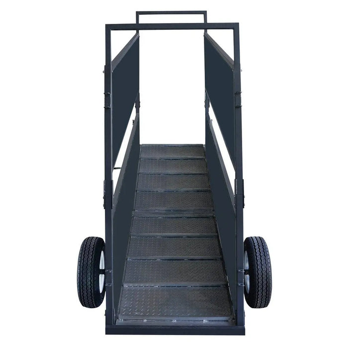 TMG Industrial 12’ Portable Cattle Loading Ramp, 2600-lb Chassis Capacity, 10,000 lb Hitch Capacity, Rib-Checkered Floor, TMG-CSR12
