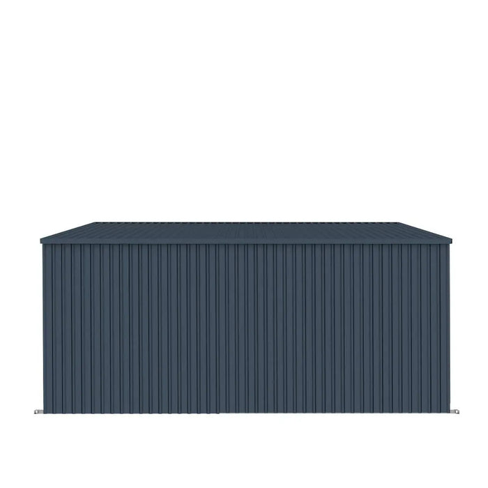 TMG Industrial 12’ x 20’ Galvanized Metal Livestock Shed, 240 Sq-Ft, 27 GA Corrugated Panels, Sliding Skid Mount, TMG-MSL1220