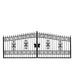 TMG Industrial 16-ft Bi-Parting Deluxe Wrought Iron Ornamental Gate, 100% Solid Forged Steel, Powder Coated, TMG-MG16