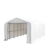 RV-carport/opbergruimte van 18' x 30' (ca. 5,5 x 9 meter), 17 oz (ca. 480 gram) PVC-doek, oprolbare voordeur, gesloten achterwand, 3-laags gegalvaniseerd stalen frame, 13' (ca. 4 meter) rechte zijwanden, TMG-ST1830