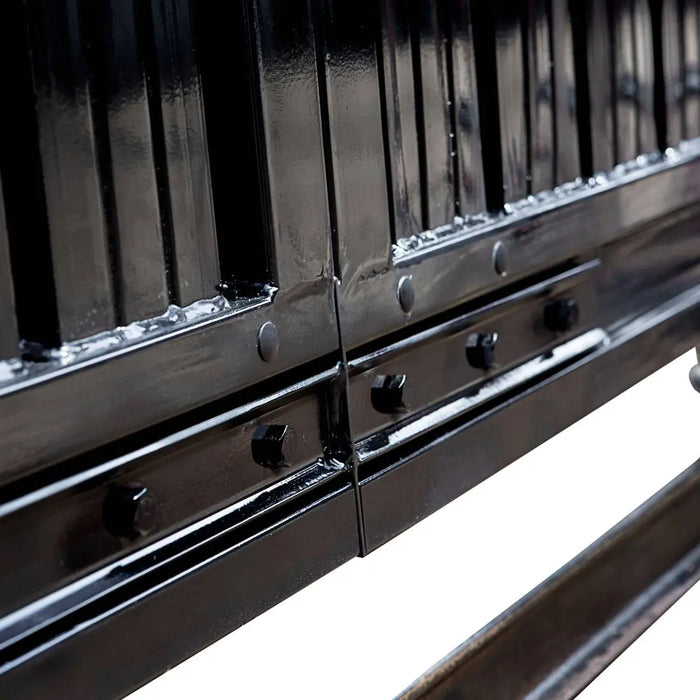 TMG Industrial 25-ft Driveway Privacy Sliding Wrought Iron Gate, Fully Welded Structure & Panels, In-Ground Rail Track, TMG-MGS25