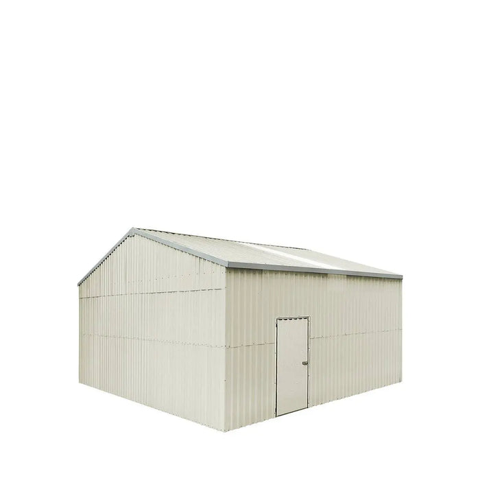 TMG Industrial 25’ x 25’ Double Garage Metal Barn Shed with Side Entry Door, 625 Sq-Ft Floor Space, 9’8” Eave Height, 27 GA Metal, Skylights, 3/12 Roof Pitch, TMG-MS2525 (Discontinued)