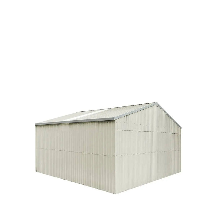 TMG Industrial 25’ x 25’ Double Garage Metal Barn Shed with Side Entry Door, 625 Sq-Ft Floor Space, 9’8” Eave Height, 27 GA Metal, Skylights, 3/12 Roof Pitch, TMG-MS2525 (Discontinued)