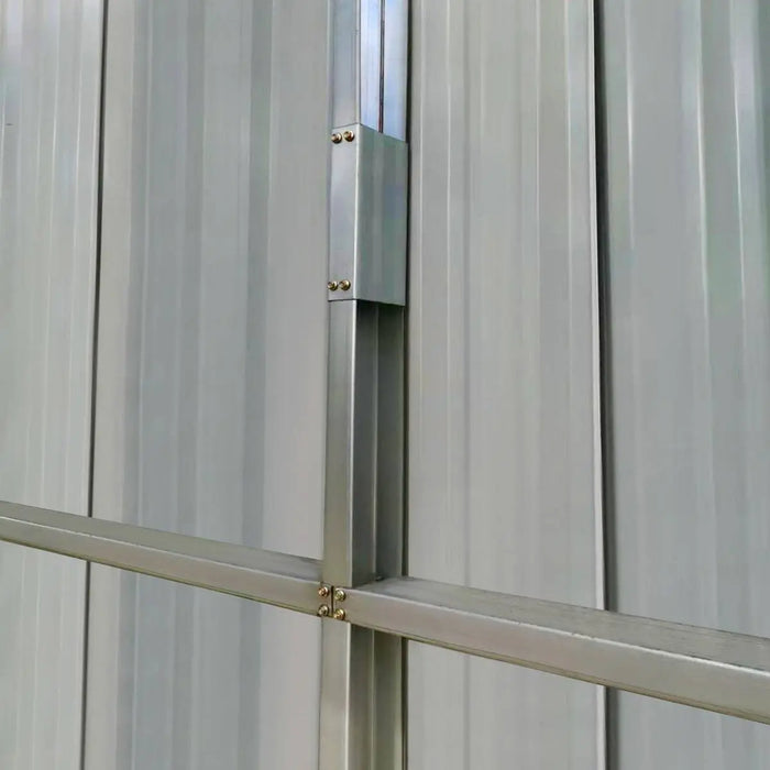 TMG Industrial 25’ x 25’ Double Garage Metal Barn Shed with Side Entry Door, 625 Sq-Ft Floor Space, 9’8” Eave Height, 27 GA Metal, Skylights, 3/12 Roof Pitch, TMG-MS2525 (Discontinued)