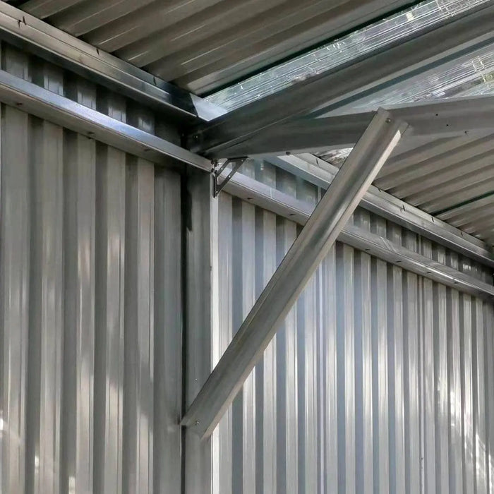 TMG Industrial 25’ x 25’ Double Garage Metal Barn Shed with Side Entry Door, 625 Sq-Ft Floor Space, 9’8” Eave Height, 27 GA Metal, Skylights, 3/12 Roof Pitch, TMG-MS2525 (Discontinued)