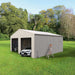 TMG Industrial 25’ x 25’ Double Garage Metal Barn Shed with Side Entry Door, 625 Sq-Ft Floor Space, 9’8” Eave Height, 27 GA Metal, Skylights, 3/12 Roof Pitch, TMG-MS2525 (Discontinued)