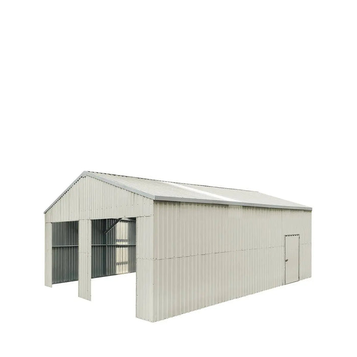 TMG Industrial 25’ x 33’ Double Garage Metal Barn Shed with Side Entry Door, 825 Sq-Ft Floor Space, 9’8” Eave Height, 27 GA Metal, Skylights, 4/12 Roof Pitch, TMG-MS2533 (Discontinued)