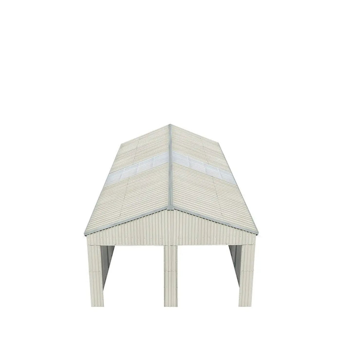 TMG Industrial 25’ x 33’ Double Garage Metal Barn Shed with Side Entry Door, 825 Sq-Ft Floor Space, 9’8” Eave Height, 27 GA Metal, Skylights, 4/12 Roof Pitch, TMG-MS2533 (Discontinued)