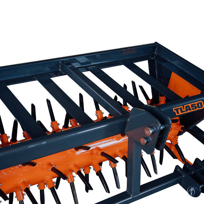 3 Point Hitch Drum Plug Aerator, 50" Working Width, Cat 1 & Cat 2 Tractors, 5" Plug Length, TMG-TLA50