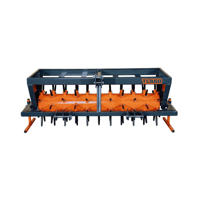 3 Point Hitch Drum Plug Aerator, 62" Working Width, Cat 1 & Cat 2 Tractors, 5" Plug Length, TMG-TLA60