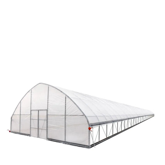 TMG Industrial 30’ x 120’ Tunnel Greenhouse Grow Tent w/6 Mil Clear EVA Plastic Film, Cold Frame, Hand Crank Roll-Up Sides, Peak Ceiling Roof, TMG-GH30120