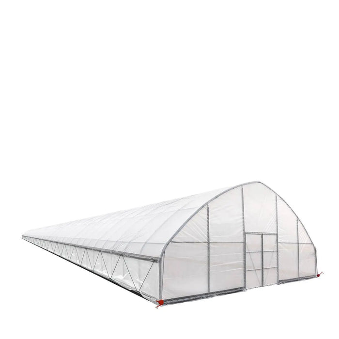 TMG Industrial 30’ x 150’ Tunnel Greenhouse Grow Tent w/6 Mil Clear EVA Plastic Film, Cold Frame, Hand Crank Roll-Up Sides, Peak Ceiling Roof, TMG-GH30150