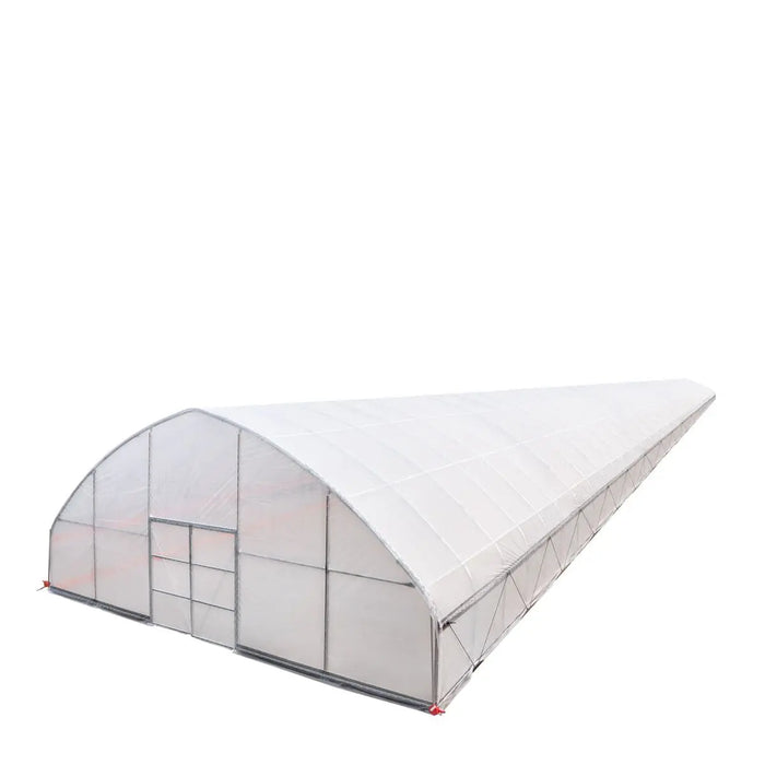 TMG Industrial 30’ x 150’ Tunnel Greenhouse Grow Tent w/6 Mil Clear EVA Plastic Film, Cold Frame, Hand Crank Roll-Up Sides, Peak Ceiling Roof, TMG-GH30150