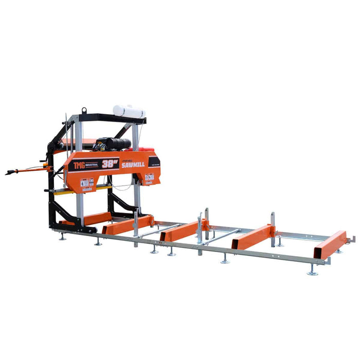 40" draagbare zaagmachine, 13' rupsbandlengte, 24 pk V-twin motor, 4-koloms onderstel, 10 liter watertank, EPA-gecertificeerde brandstoftank, TMG-PSM38