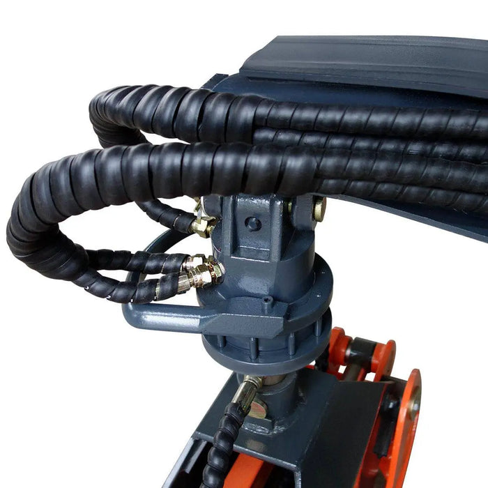 TMG Industrial 50" Skid Steer Rotary Log Grapple, 360° Rotation, 12V Solenoid Control Valve, 4500 LB Capacity, TMG-SLG49 (Discontinued)