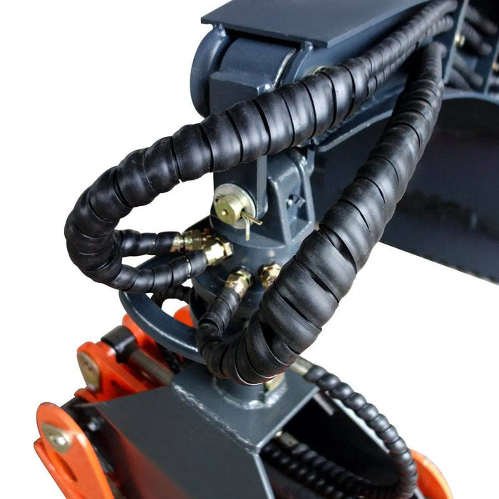 TMG Industrial 50" Skid Steer Rotary Log Grapple, 360° Rotation, 12V Solenoid Control Valve, 4500 LB Capacity, TMG-SLG49 (Discontinued)