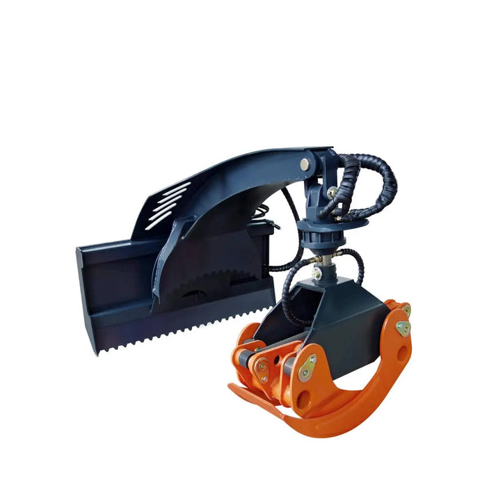 TMG Industrial 50" Skid Steer Rotary Log Grapple, 360° Rotation, 12V Solenoid Control Valve, 4500 LB Capacity, TMG-SLG49 (Discontinued)