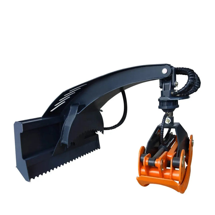 TMG Industrial 50" Skid Steer Rotary Log Grapple, 360° Rotation, 12V Solenoid Control Valve, 4500 LB Capacity, TMG-SLG49 (Discontinued)