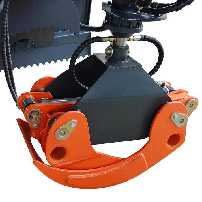 TMG Industrial 50" Skid Steer Rotary Log Grapple, 360° Rotation, 12V Solenoid Control Valve, 4500 LB Capacity, TMG-SLG49 (Discontinued)