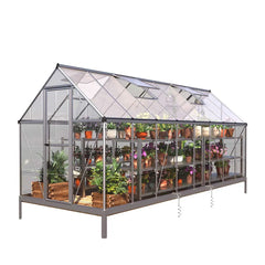 Kristalheldere kas van 1,8 x 4,8 meter, aluminium frame, geïntegreerd gootsysteem, dakventilatie, TMG-GH616