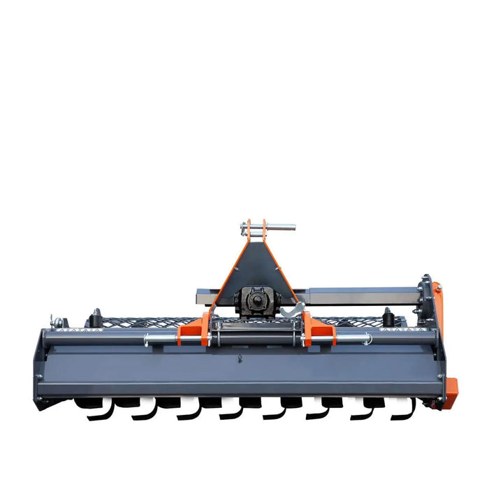 TMG Industrial 65" Stone Burier Rotary Tiller, 3-Point Hitch, Category 1 and 2 Hookup, 35-60 HP Tractors, PTO Shaft Included, 2-1/2" Stone Capacity, TMG-TSB65 (Discontinued)