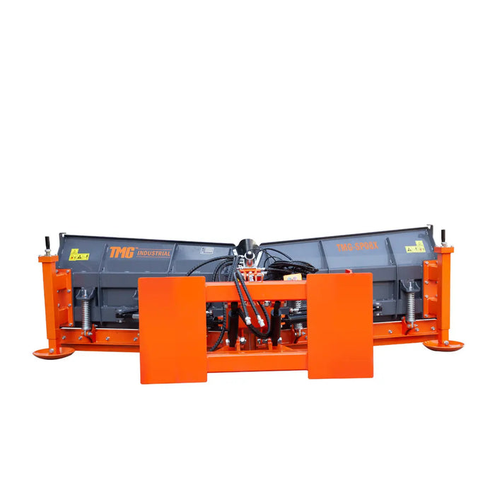 TMG Industrial 8-½’ U/V Angle Blade Snowplow, Metal Edges, 6 Positions, Accumulator & Solenoid Valve, 40-90 HP Tractors, TMG-SP08X