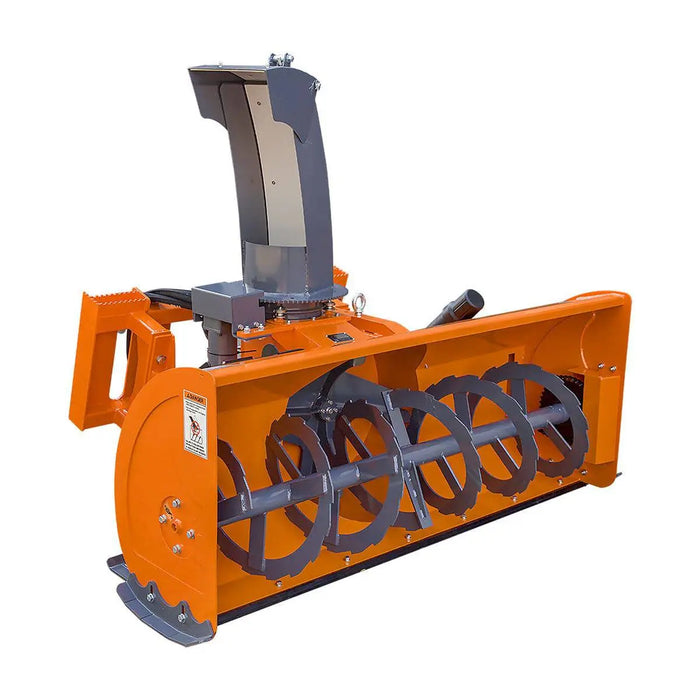 TMG Industrial 84” Skid Steer Snow Blower 45-75 HP Loader Required, 24” Diameter Impeller, 360° Motor Driven Snow Chute, TMG-SSB84