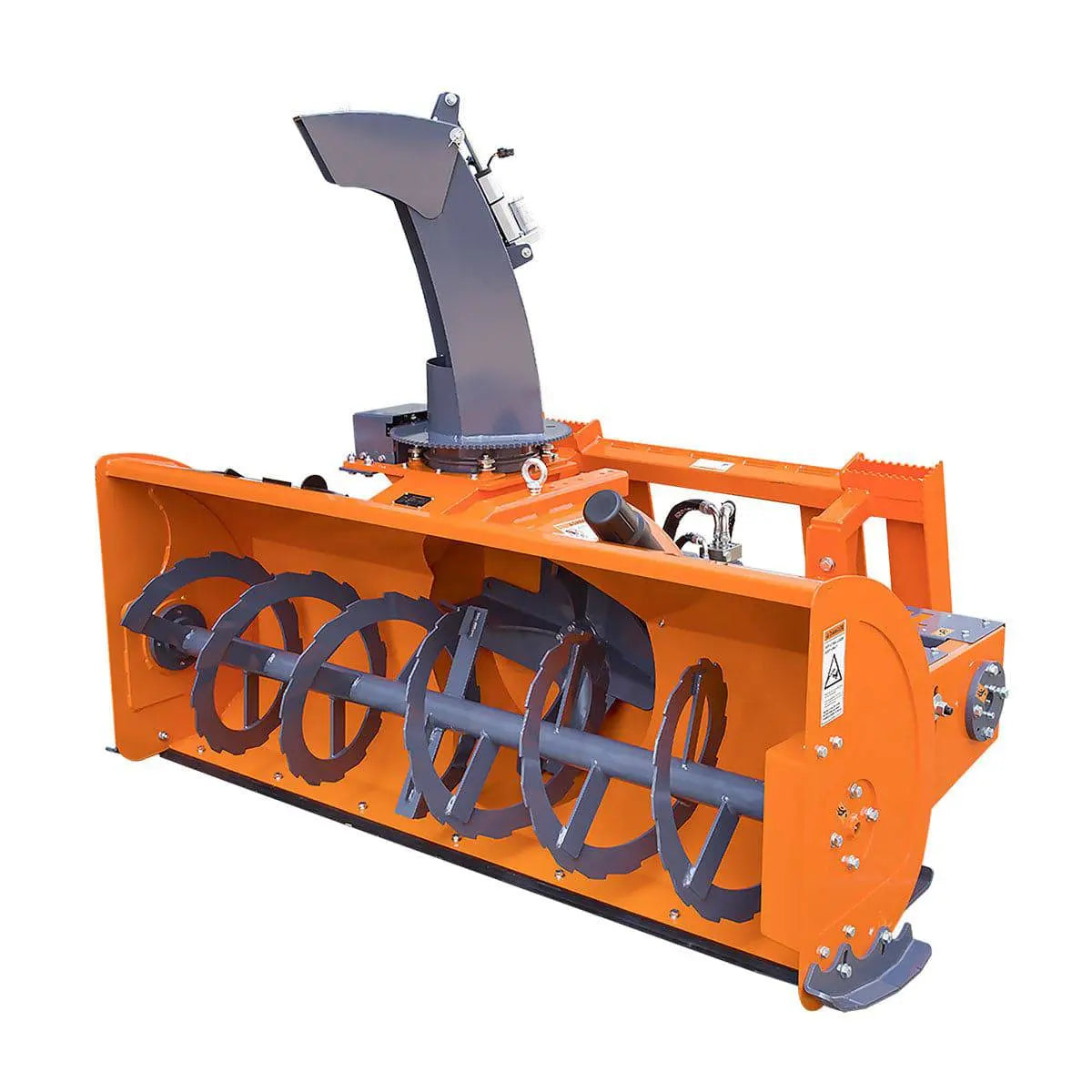 TMG Industrial 84” Skid Steer Snow Blower 45-75 HP Loader Required, 24” Diameter Impeller, 360° Motor Driven Snow Chute, TMG-SSB84