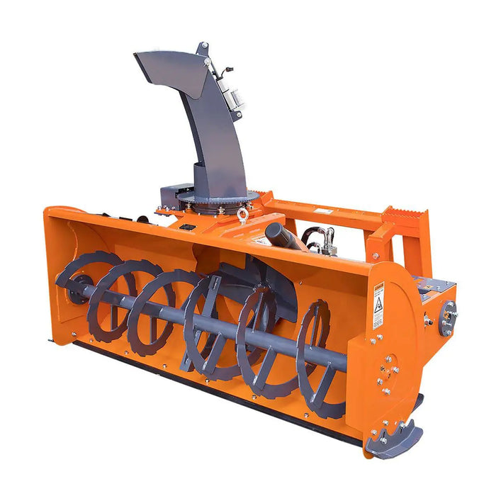 TMG Industrial 84” Skid Steer Snow Blower 45-75 HP Loader Required, 24” Diameter Impeller, 360° Motor Driven Snow Chute, TMG-SSB84