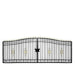 TMG Industrial 88-ft Bi-Parting Ornamental Wrought Iron Gate & Fence Panels Combo Pack, All Steel, Powder Coated, TMG-MG88P