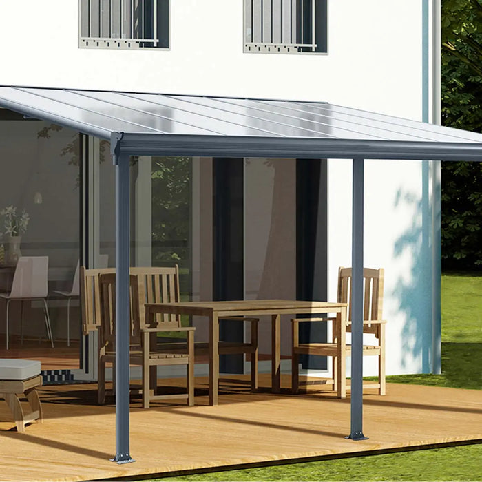 TMG Industrial Aluminum Patio Cover 10’ x 16’ with Clear Panels, TMG-LPC16