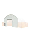Front & Back End Wall Kit, Custom Cut for TMG-DT4041C Dual Truss Container Shelter, Front Winch Roll-up Door, Steel Man Door, 21 oz PVC, TMG-DT40CFB