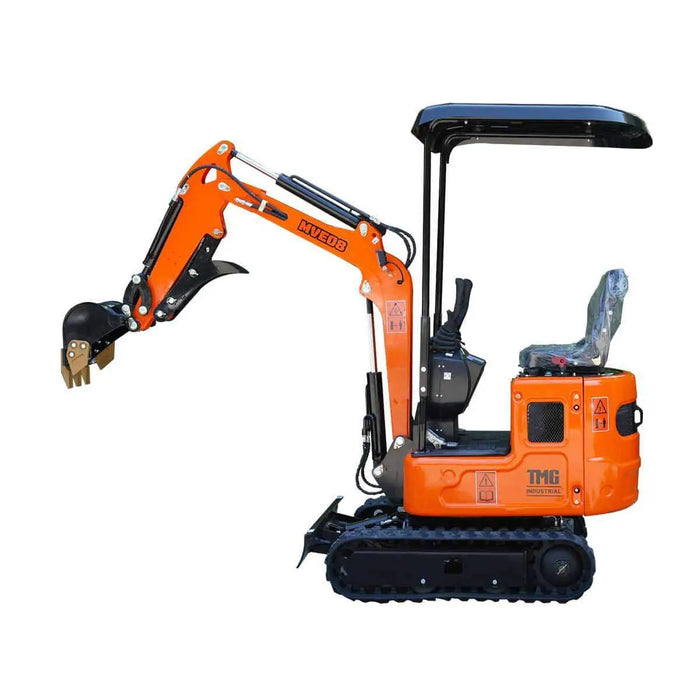 TMG Industrial Mini Compact Excavator, 15 HP Air-Cooled Engine w/EPA Certification, 61-½” Max. Digging Depth, 1900 Lb Operating Weight, TMG-MVE08