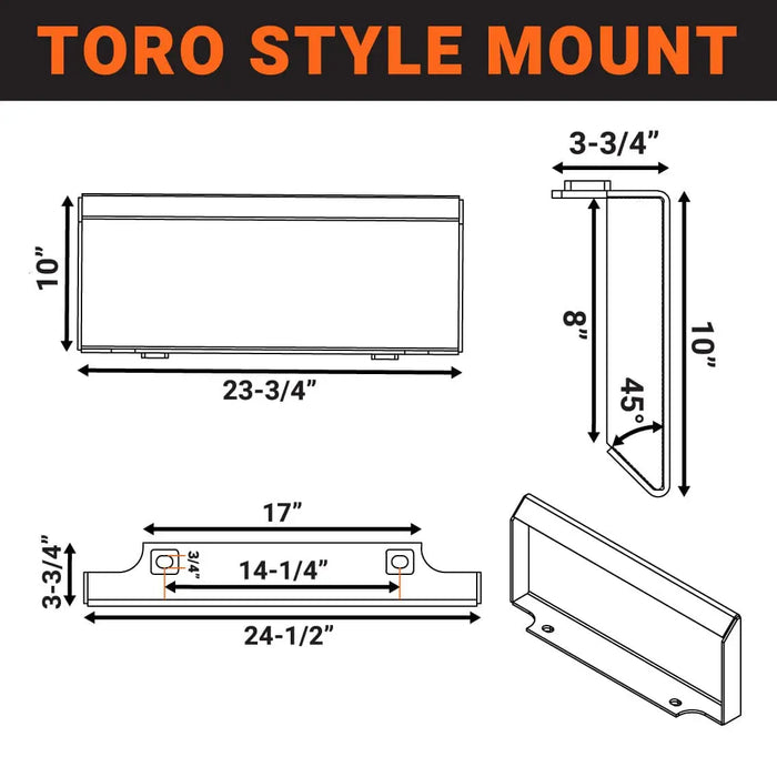 TMG Industrial Mini Skid Steer Rotary Brush Cutter, 42” Cut Width, 2-½” Capacity, Hydraulic Motor, Toro Style Mount Plate,TMG-SBC42