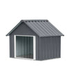 Outdoor Metal Doghouse, Detachable Metal Floor, Apex Roof Design, Approx. 8 Sq-Ft Floor Space, TMG-MSD42
