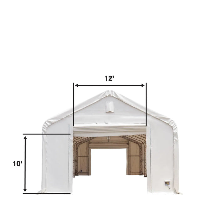 TMG Industrial Pro Series 20' x 40' Dual Truss Storage Shelter with Heavy Duty 17 oz PVC Cover & Drive Through Doors, TMG-DT2041-PRO
