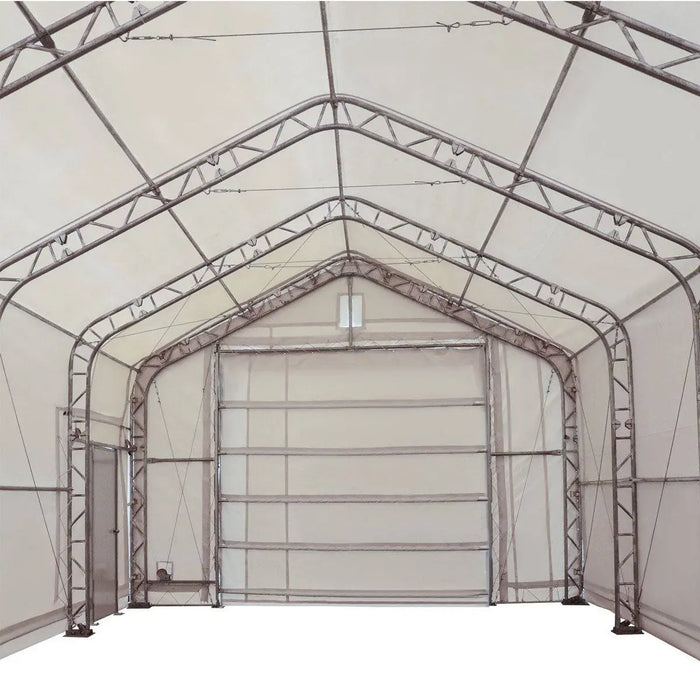 TMG Industrial Pro Series 20' x 40' Dual Truss Storage Shelter with Heavy Duty 17 oz PVC Cover & Drive Through Doors, TMG-DT2041-PRO