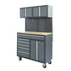 4-Foot Workbench Cabinet with 6 Drawers, Pegboard & Solid Wood Worktop TMG-WBC48