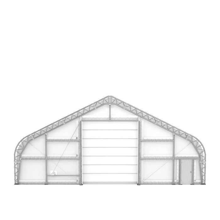 TMG Industrial Pro Series 50' x 80' Dual Truss Storage Shelter with Heavy Duty 32 oz PVC Cover & Drive Through Doors, TMG-DT5080-PRO