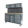 Pro Series 72" 11-Drawer Workstation Cabinet Combo with Pegboard, 1" Wood Benchtop, TMG-WBC73
