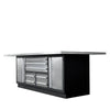 Pro Series Stainless-Steel Extra-Large 85" x 45" Platform Workbench, 7 Lockable Drawers, 2 Storage Cabinets, All-in-One Welded Frame, TMG-WB708S (Previously TMG-WB85XS)