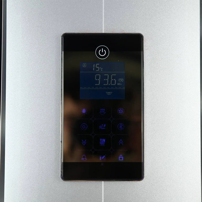 TMG Industrial Steam Shower Room, Ozonation, Adjustable Fan Settings, Intuitive Keypad Controls, FM Radio, Bluetooth Connectivity, Custom Temperature & Duration Settings, Left Drain, Blue Lighting, TMG-SR915