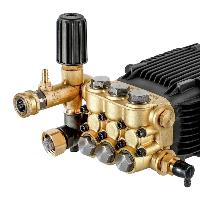 TMG Industrial Triplex Plunger Pressure Pump, Max. 4000 PSI, 5 GPM, 3400 RPM, 1” Hollow Shaft, Compatible Engine Power 9-15 HP, TMG-GWP40