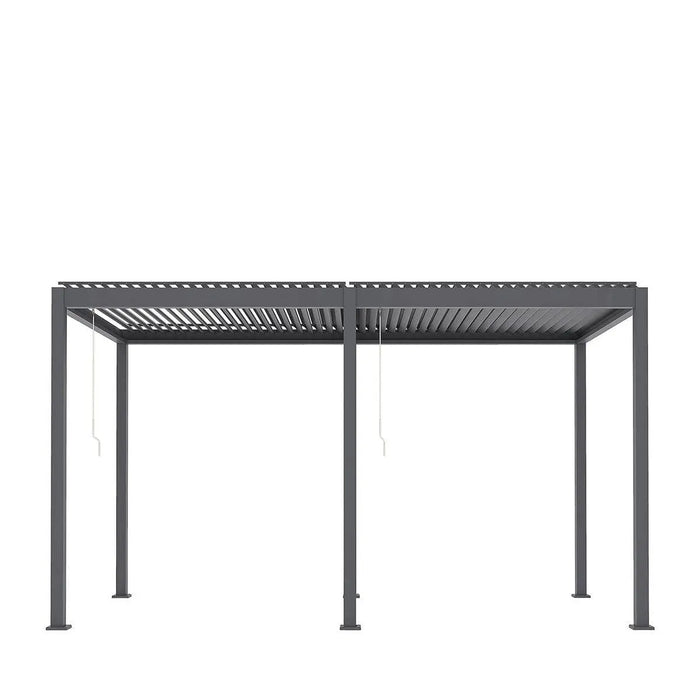 TMG LIVING 10' x 20' Aluminum Louver Slatted Pergola, With Manual Adjustable Louver Blades, TMG-LPG20